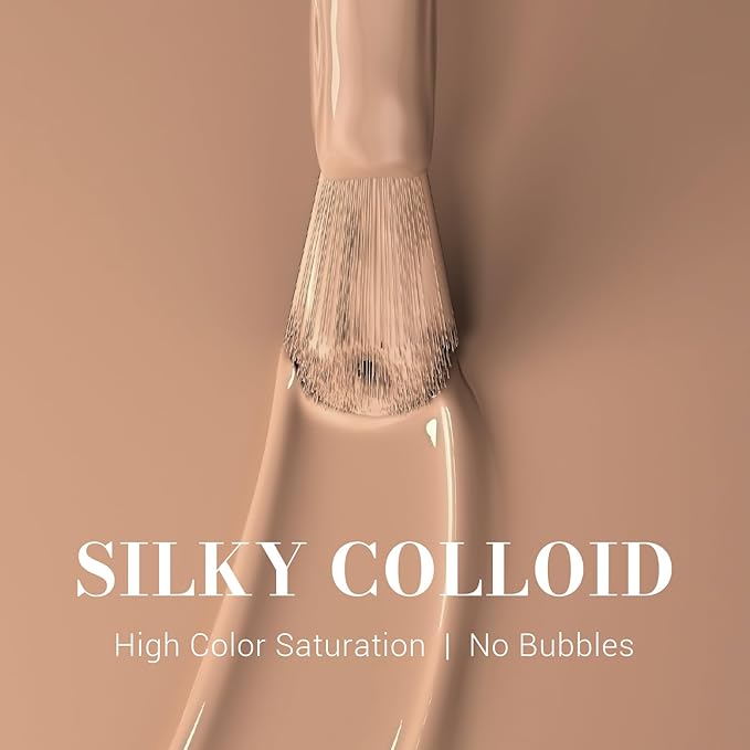 MelodySusie Nude Brown Gel Nail Polish, 0.5 fl oz Soak Off UV LED Beige Brown Gel Polish Gift for Women Nail Art Manicure Salon DIY Nail Design Decoration at Home-377