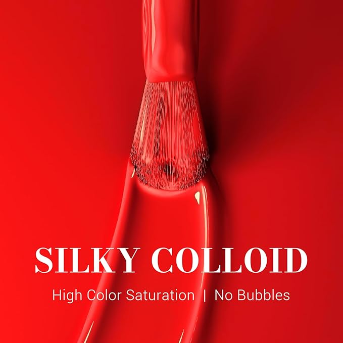 MelodySusie Light Red Gel Nail Polish, 0.5 fl oz Soak Off UV LED Bright Red Gel Polish Gift for Women Nail Art Manicure Salon DIY Nail Design Decoration at Home-068-A2805