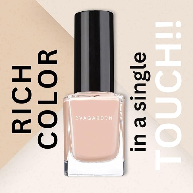 EVAGARDEN Sea Water Resistant Nail Polish - Saturated Color with Thin Film Coating - Attractive, Durable and Smooth Coverage - Clean Formula, No Harsh Substances - 630 Light Nude - 0.34 oz