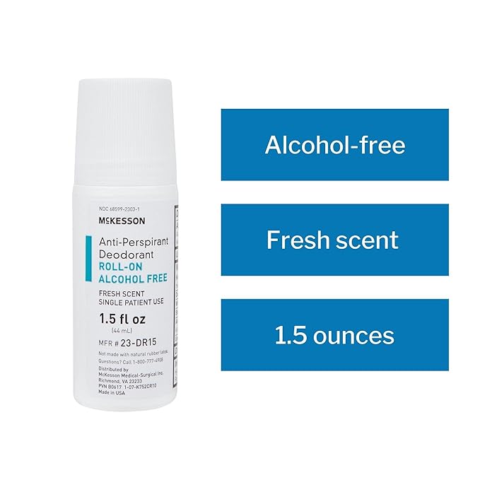 McKesson Antiperspirant Deodorant Roll-On Stick [Pack of 96] Bulk, Mini Travel Size, Alcohol-Free, Fresh Scent, 1.5 fl oz