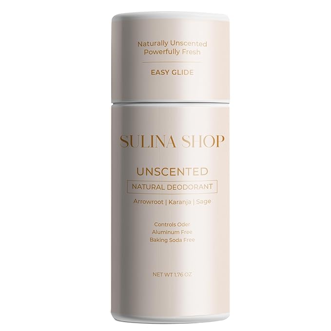 All Natural Deodorant for Women & Men – Unscented, Plant-Based, Aluminum-Free & Baking Soda-Free – Gentle for Sensitive Skin – 24 Hr Odor Protection – Travel Size