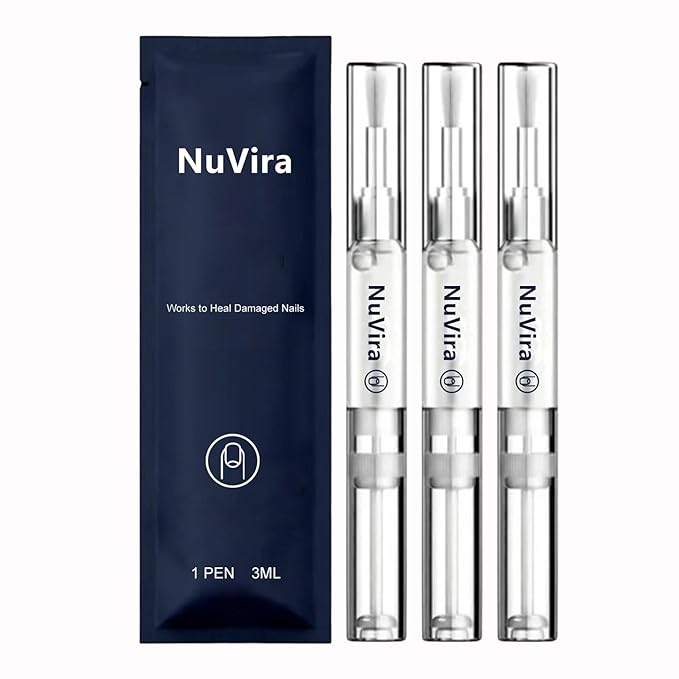 Nuvira Nail Fungus Pen – with Tea tree oil and clove oil for Foot & Nail Care – Effectively repair discolored, damaged, and thickened toenails, Suitable for daily care (3pcs)