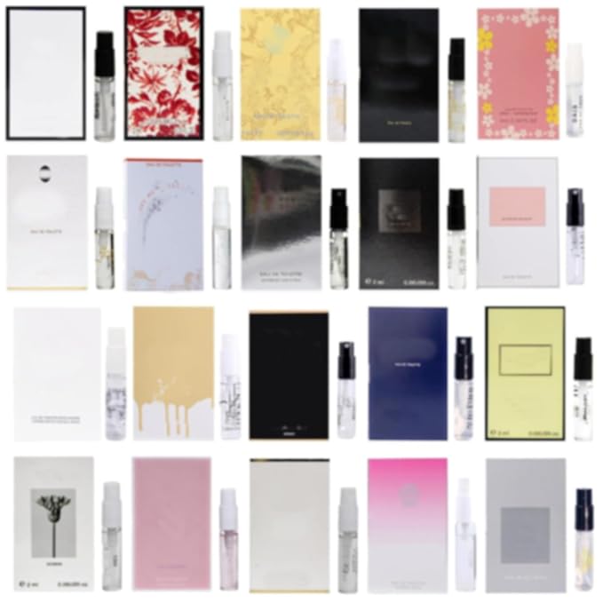 20 Piece Designer Fragrance Samples, Women's Designer Fragrance Sampler Collection, Luxury High-End Perfume Vials for Women, Mini Perfume Samples Gift for Girlfriend, Wife, or Mother（20 pcs）