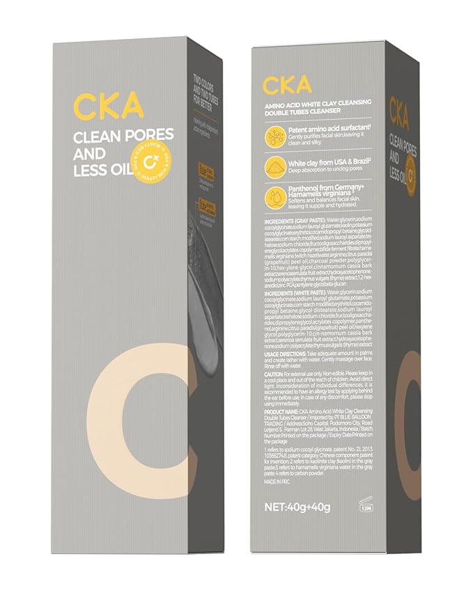 CKA Deep Pore Cleanser, Facial Foam Cleanser Oil Control Makeup Remover 2 in 1 Dual-Chamber, Minimizes Blackhead with Amino Acid, Daily Face Wash for Oily/Sensitive Skin