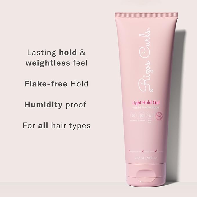 Rizos Curls Light Hold Gel – Flexible, Flake-Free, Frizz-Free Hold & Shine – Defines & Moisturizes Wavy, Curly, Coily 1a–4c Hair Types with Aloe Vera – Sulfate, Silicone & Paraben Free
