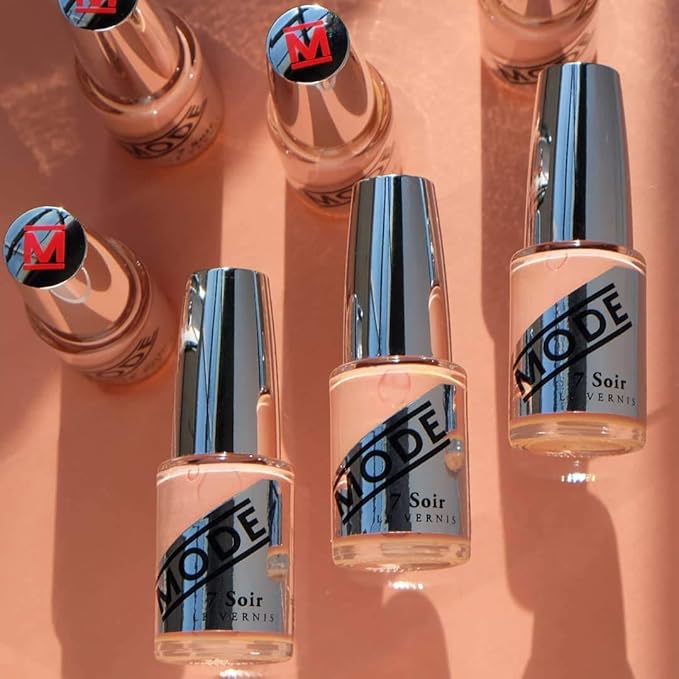 MODE Bright Apricot Light Orange Pastel Peach Nail Polish High Performance Long Lasting Nail Lacquer Color, Chip Resistant Strengthening Protection, Made in NY, Cruelty Free, Le Vernis, Eye Catcher
