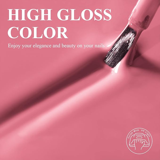 Imtiti Pink Gel Polish, UV LED Soak Off, Long Lasting 28 Days Soft Pink Gel Nail Polish for Manicure, 10ml Salon Quality DIY Nail(0.34 Fl Oz-1920)