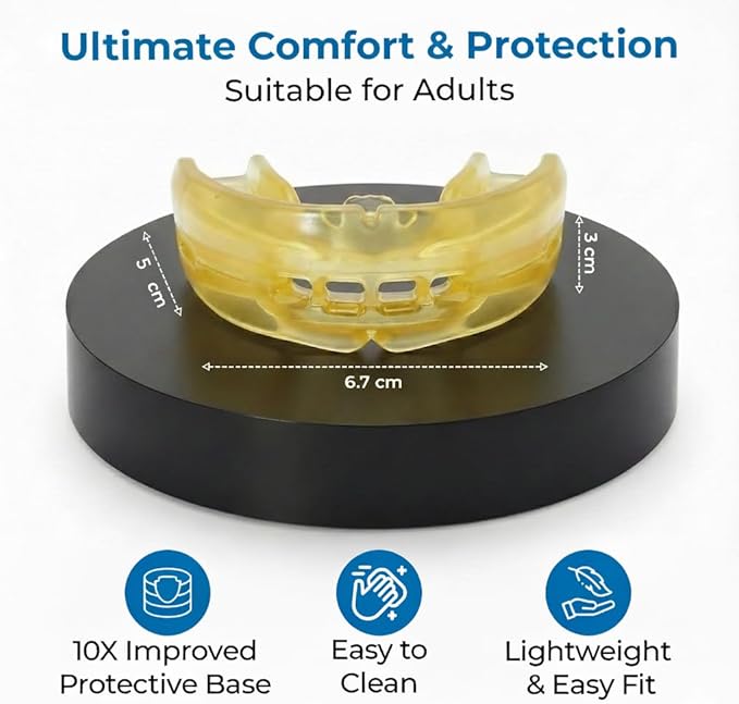 Reviv R1 Mouth Guard for Grinding Teeth at Night | Food-Grade Silicone Night Guard (Large Yellow)