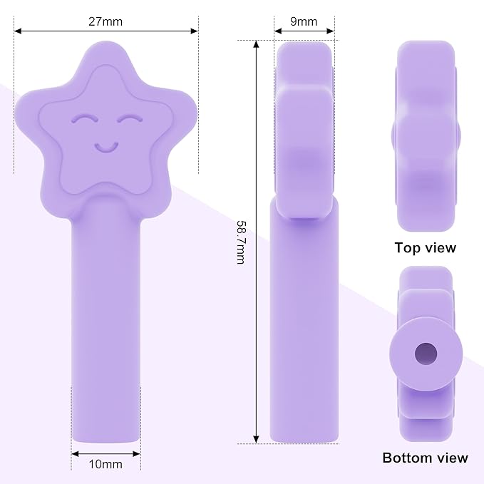 Aligner Chewies for Invisalign, 4-Pack Star Style Silicone Orthodontic Munchies Chompers For Invisalign Braces, Aligners, Retainers (Unflavored, Mint, Taro flavor, Strawberry)
