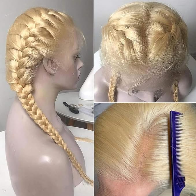 Tuneful 613 Lace Front Wig Human Hair 13x6 Blonde Lace Front Wigs Human Hair 34 Inch 220% Density Body Wave 613 Frontal Wig Pre Plucked With Baby Hair