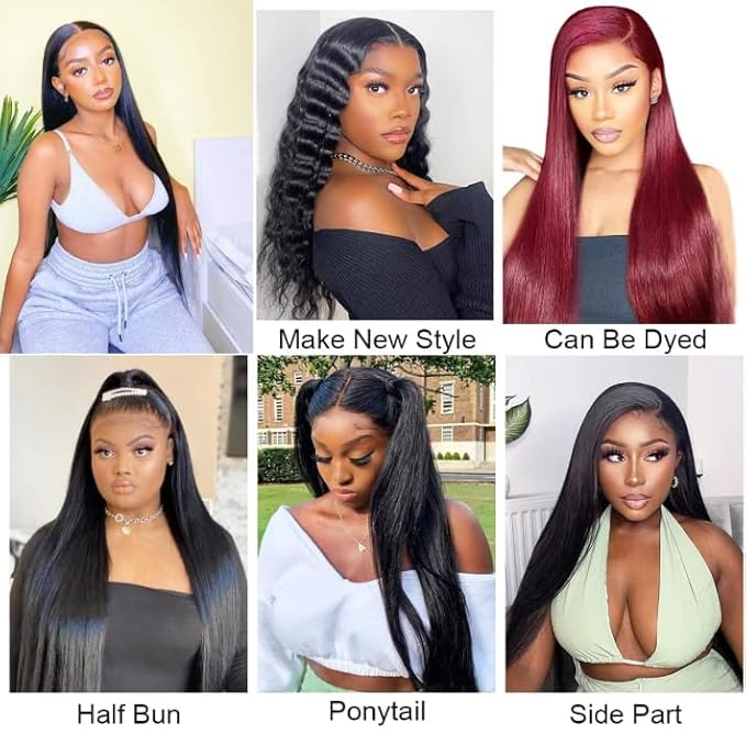 4X4 Lace Closure 1 Piece 10 Inch - 12A Unprocessed Brazilian Virgin Human Hair, Natural Scalp Look, Breathable Lace, Heat-Friendly (Natural Black)