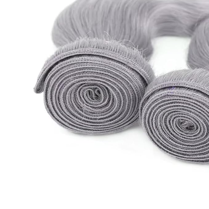 28 30 32 inch Grey Human Hair Bundles Silver Body Wave Bundles Gray Body Wave Bundle