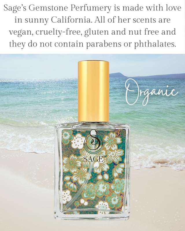 The Sage Lifestyle Sage Luxury Spray, Cucumber, White Sage, Tonka Bean, Sweet Pea, Egyptian Musk, Perfume for Women, Long Lasting, Fresh and Clean Fragrance, Artisan, Parfum, 2 oz, Travel Perfume