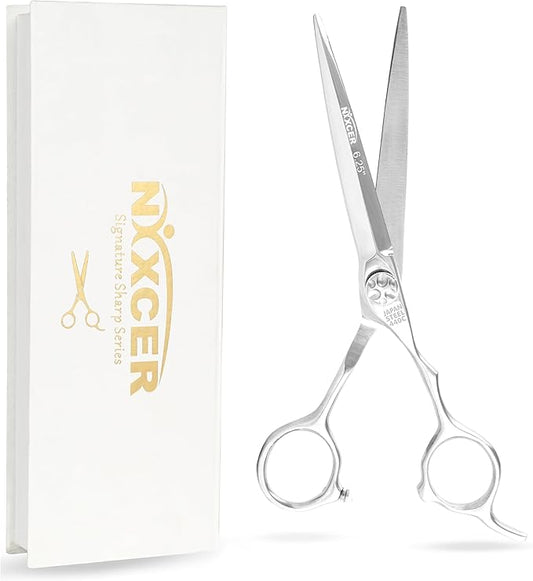 Professional Series - 6.25" Arc Convex Edge Blade With Sharpness Hair Cutting Scissors 440C Japanese Steel, Featuring Long-Lasting Sharpness Silver
