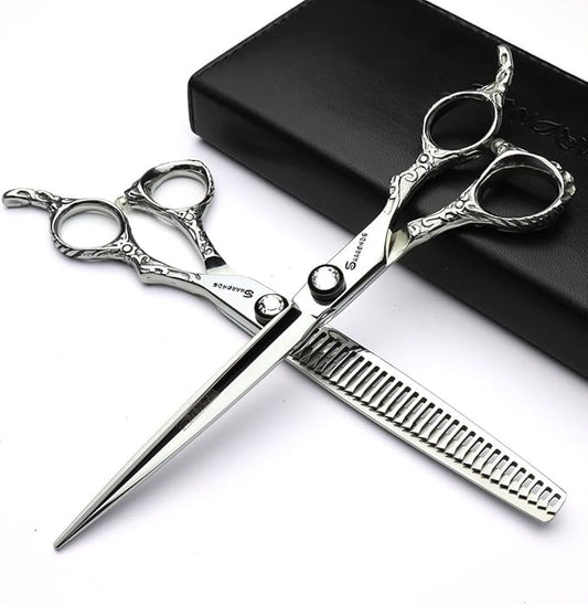 6/7/8 inch Cutting Thinning Styling Tool Rainbow Hair Scissors Professional Hairdresser Hairdresser Scissors Set (7-inch 2pc-A)