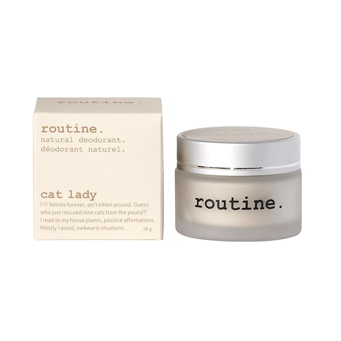 Routine. Natural and Aluminum Free Deodorant (2 Fluid Oz.) for Women and Men | Cat Lady | Coconut, Cocoa, Pineapple and Vanilla (Cream Jar Formula)