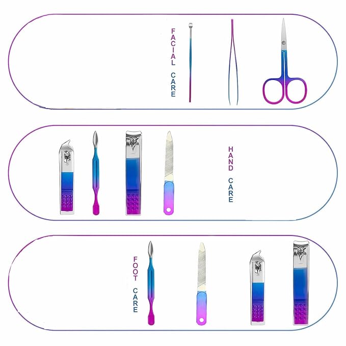 Manicure Set Nail Clipper Set Women Men Stocking Stuffers Travel Nail Clipper Kit Personal Care Tools with Case Manicure Tools Grooming Kit Christmas Gifts for Women Men Teens Family Friends