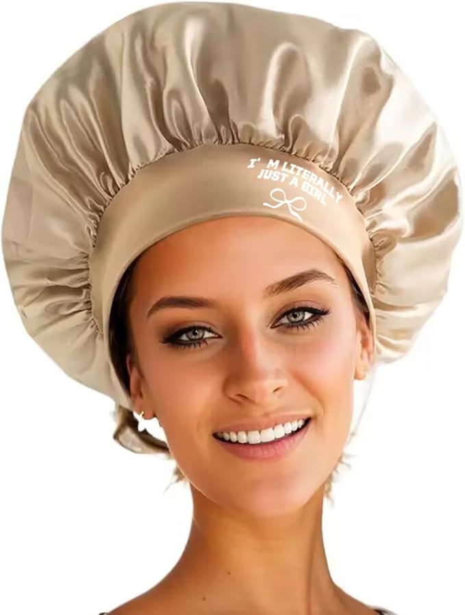 Black Satin Bonnet for Sleeping Black Women Single Layer