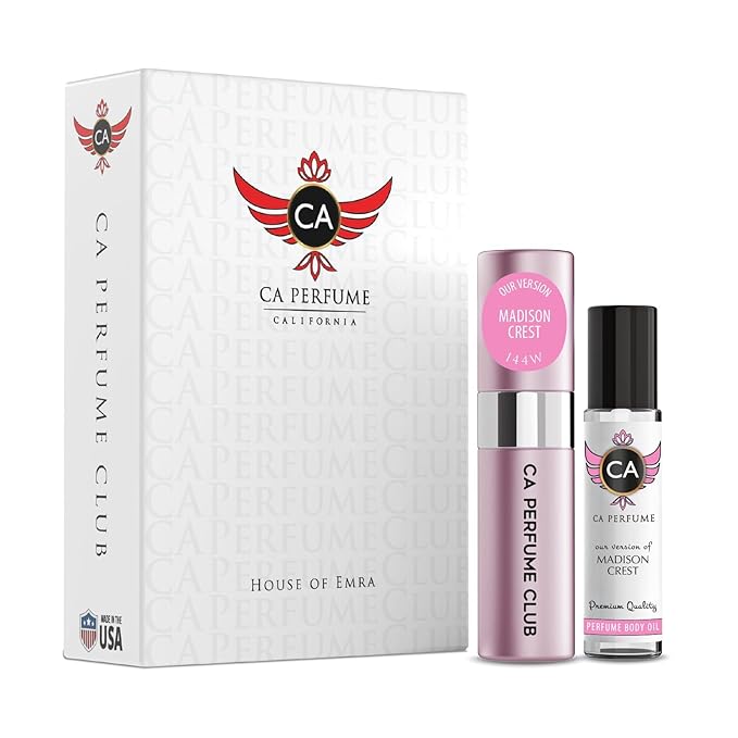 CA Perfume Duo Impression of Madison Crest For Women Perfume Layering Set Long Lasting Travel Size EDP + Body Oil Roll-On Bottle 0.27 Fl Oz+0.33 Fl Oz
