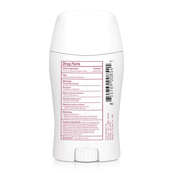 Carpe Underarm Antiperspirant and Deodorant, Clinical strength with Rose Water scent, Combat excessive sweating Stay fresh and dry, Great for hyperhidrosis