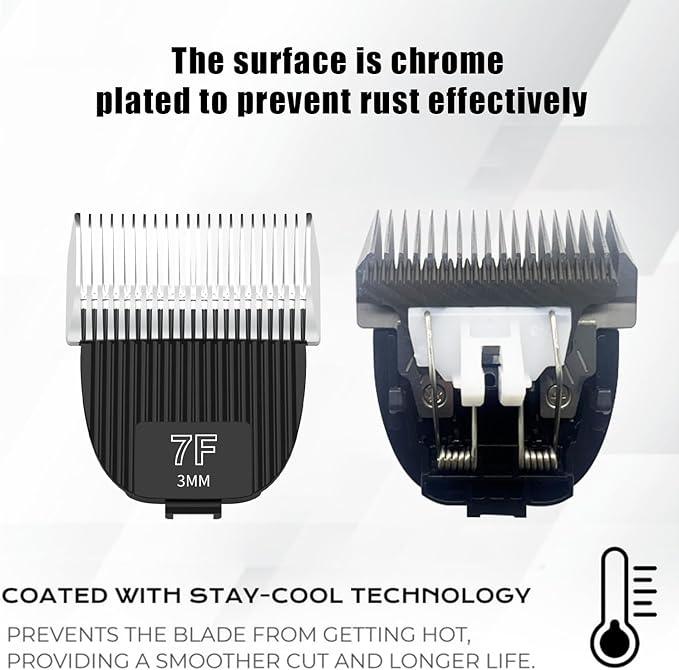 1Pack Flash Clipper Professional Detachable Replacement Blades,Compatible with Kenchii Flash Clipper Blade（Size 7F-3mm ）