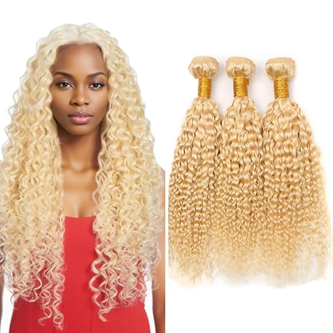 Blonde Bundle 613 Wet and Wavy Bundles 8A Brazilian Virgin Hair 3 Bundles 20 22 24 Inch Blonde Water Wave Human Hair Extensions