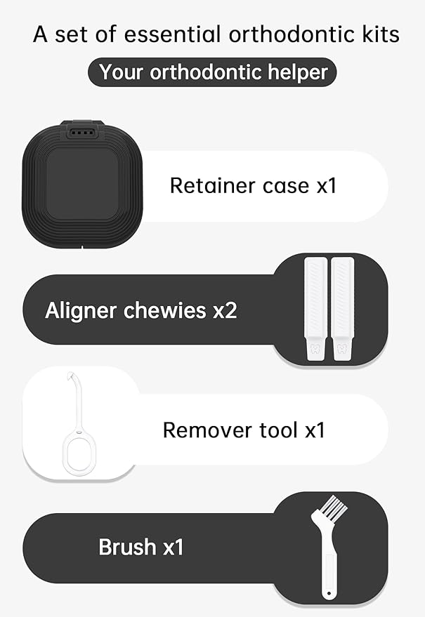 HEMILAB® Retainer Case, Slim Aligner Case with Vent Holes, Compatible with Invisalign, Mouth Guard Box with Retainer Removal Tool, Black
