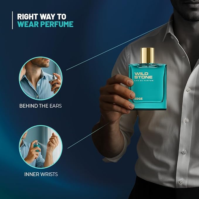 Wild Stone Edge Eau de Parfum for Men, 100 Ml | Long-lasting Eau De Parfum | Luxury Fragrances | Fragrance for Modern Lifestyle | Clean Ingredients | Premium Scent For Men