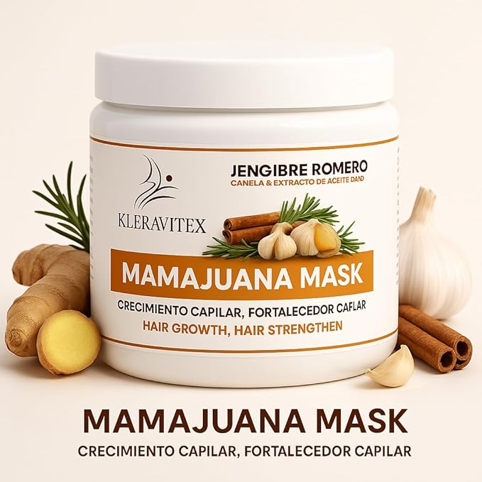 Mamajuana Hair Mask - Deep Treatment with Ginger, Rosemary, Cinnamon & Garlic Oil Extract - Hair Mask for Dry Damaged Hair and Growth, Paraben & Sulfate Free Hair Treatment (36 OZ)