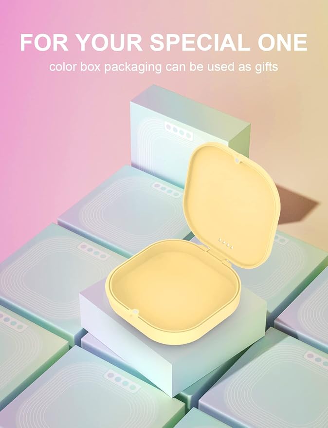 HEMILAB® Retainer Case, Aligner Case with Vent Holes, Compatible with Invisalign, Mouth Night Guard, Yellow