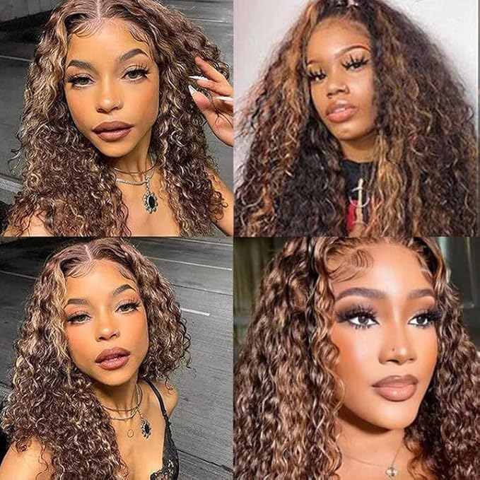 Brown Human Hair Bundles P4/30 Water Wave Bundle 24 26 28 Inch Color 30 Human Hair Bundle Brazilian Unprocessed Virgin Hair 3 Bundles