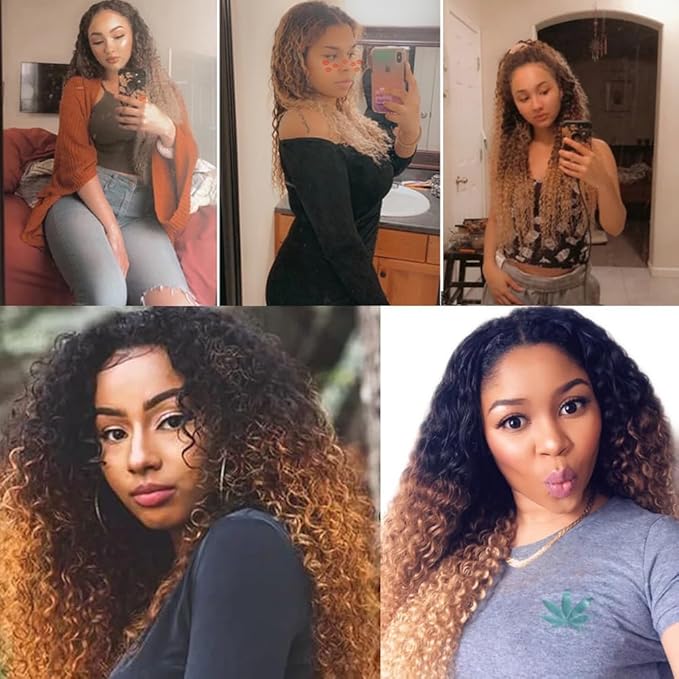 Blonde and Black Bundles Ombre Wet and Wavy Bundle 4/27 Water Wave 3 Bundles Brazilian Unprocessed Virgin Hair 3 Bundles 24 24 24 Inch