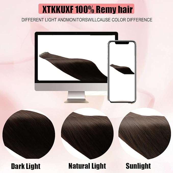 Seamless Clip in Hair Extensions Real Human Hair For Women 20 Inch 125g 7Pcs Dark Brown Invisible PU Skin Weft Remy Human Hair Extensions clip ins 18 Clips