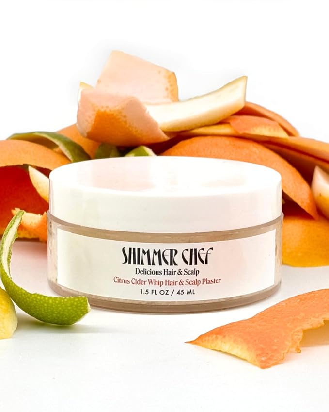 SHIMMER CHEF Citrus Cider Whip Hair Plaster | Vitamin C Infusion for Luminous Hair | Fruit Butters, Orange Peel Serum, Argan & Coconut Oils Create The Shimmer Effect For Uplifted Hair & Mood | 1.5 oz
