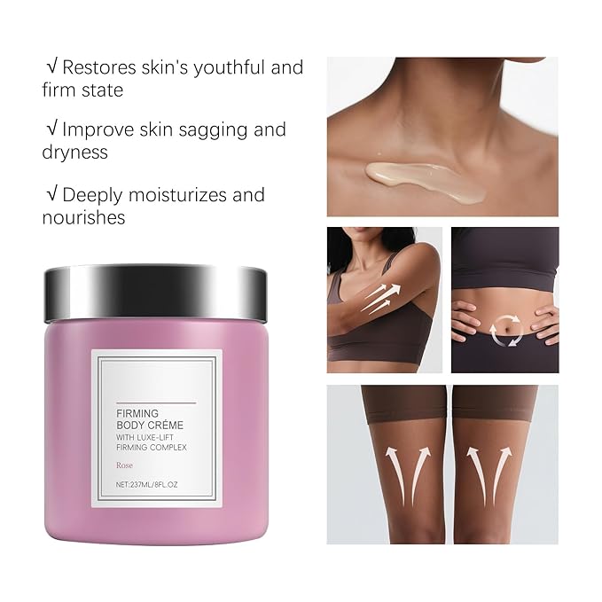 Champagne Lift Firming Body Creme, with Pink Pepperslim for Deep Hydration Anti Wrinkle Firming Body Cream.(Vanilla)