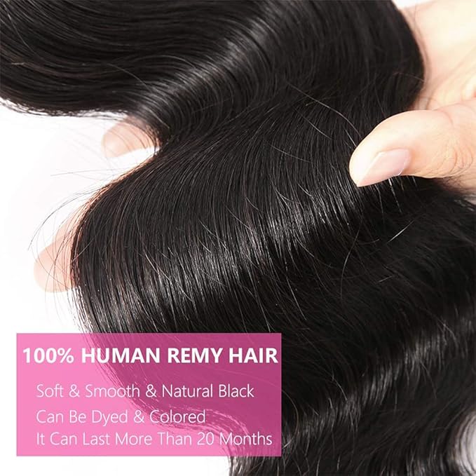 Body Wave Bundles Human Hair 12 14 16 Inch Brazilian Virgin Human Hair Bundles Body Wave 3 Bundle 100% Unprocessed Weave Machine Double Weft