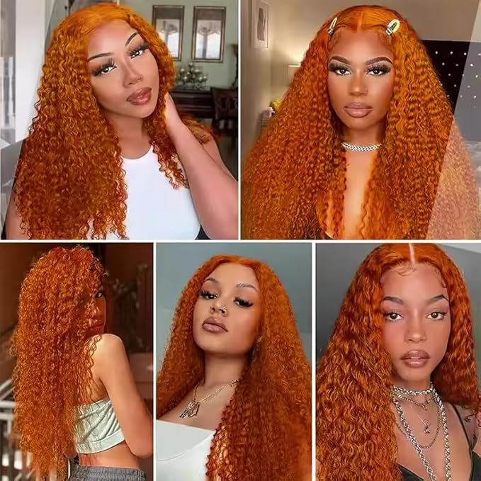 26 28 30 inch WuvuSnm 350 Human Hair Bundles Ginger Deep Wave Bundles Orange Deep Wave Bundle