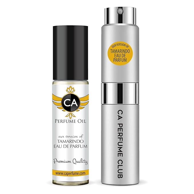 CA Perfume Duo Impression of Tamarindo Eau De Parfum For Women And Men Perfume Layering Set Long Lasting Travel Size EDP + Body Oil Roll-On Bottle 0.27 Fl Oz+0.33 Fl Oz