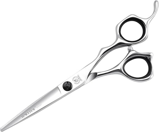 Fenice Peak Professional Straight Hair Cutting Scissors 5.5'' Barber Haircut Shears with Sharp Razor Edge 440C Hair Scissors with Ergonomic Design for Salon and Home User.