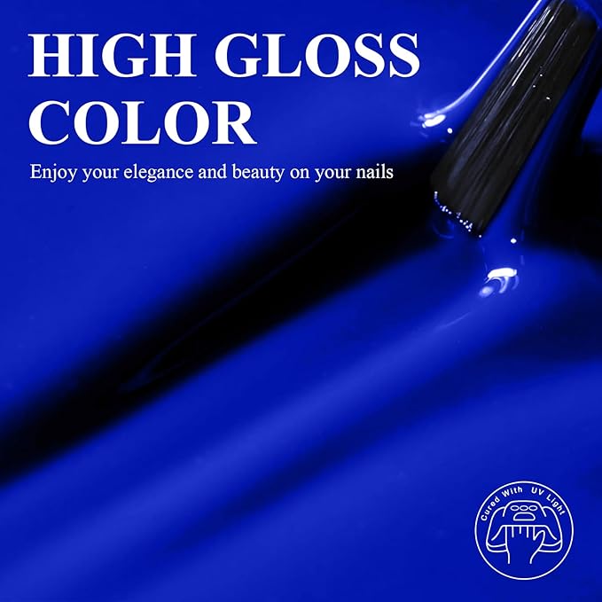 Imtiti Neon Blue Gel Nail Polish, 1Pcs Royal Navy Blue Soak Off UV LED Gel Polish, Long Lasting Manicure Salon DIY at Home for Autumn and Winter (0.34 Fl Oz-1912)
