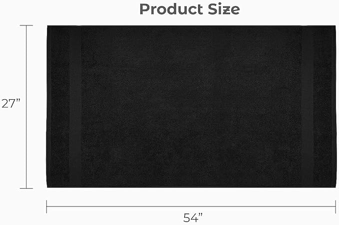 Softolle Luxury Bath Towels Set of 4 (27” x 54”) | Towels for Bathroom | Super Soft | Highly Absorbent Towels for Home, Spa, Gym (Black)
