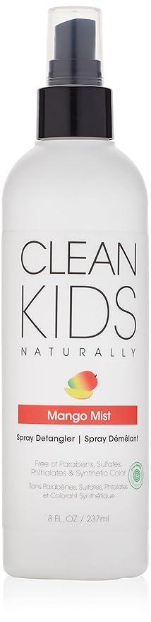 Clean Kids Naturally Mango Mist Spray Detangler, EWG Verified (8 Fl oz)