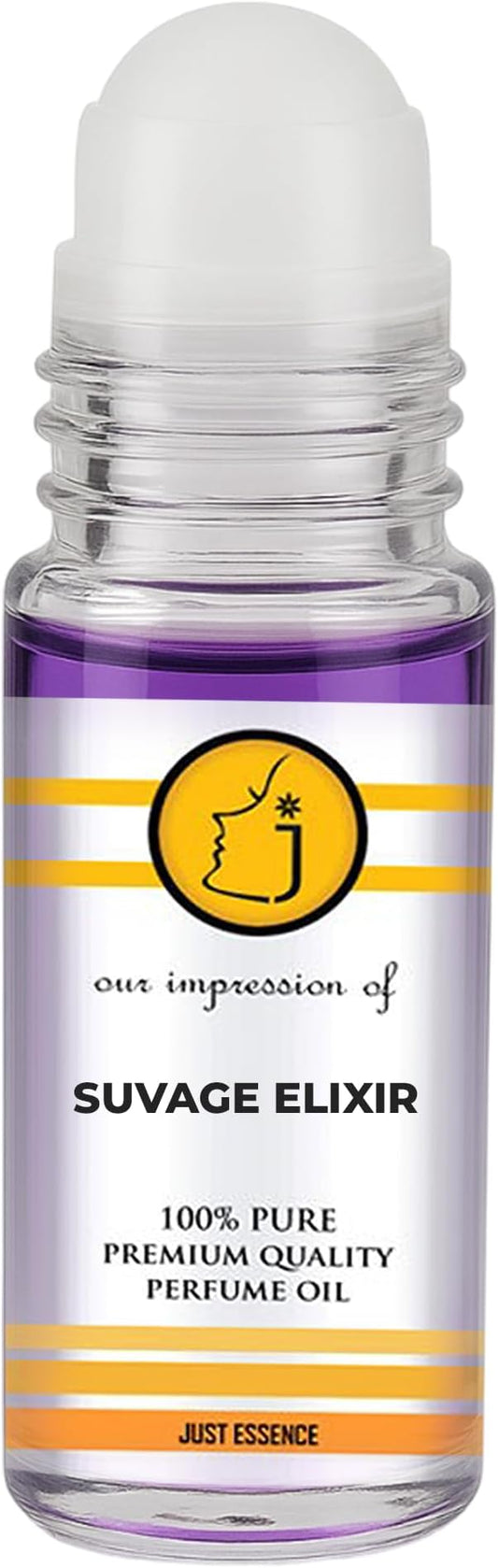 Suvage Elixir Fregrance Perfume Oil from France | Roll On | Premium Quality Concentrated Fragrance | Pure Perfume & Cologne Oil for Personal Body Use | 1 Fl Oz