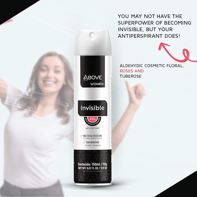 ABOVE Invisible - 48 Hours Antiperspirant Deodorant Set for Women - Fennel Fragrance - Dry Spray Protects Against Sweat and Body Odor - Delivers Instant Freshness - Stain and Alcohol Free - 4 pc