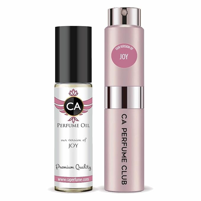CA Perfume Duo Impression of Joy For Women Perfume Layering Set Long Lasting Travel Size EDP + Body Oil Roll-On Bottle 0.27 Fl Oz+0.33 Fl Oz