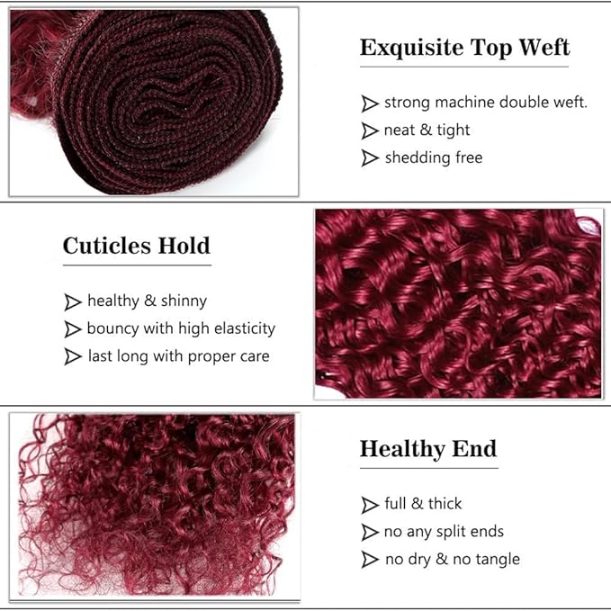 Burgundy Bundles Human Hair 99j Water Wave Bundles 24 26 28 inch Red Human Hair Bundle Burgundy Water Wave Bundle