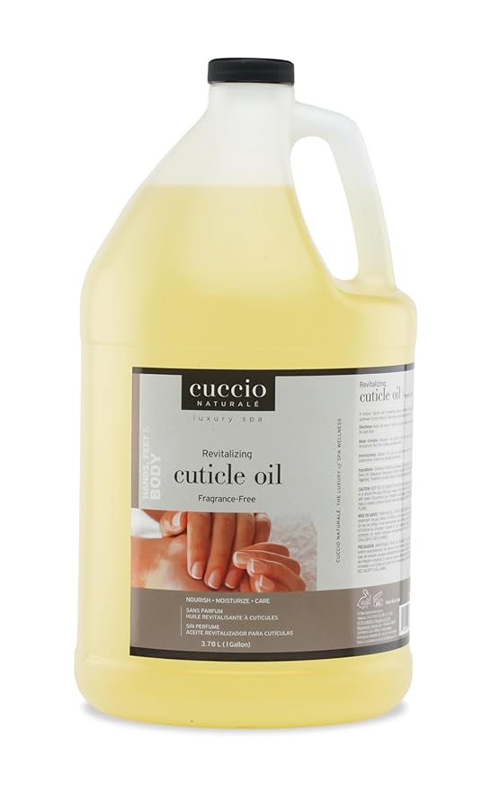 Cuccio Naturale Revitalizing Cuticle Oil 1 Gallon (128 oz / 3.78 L) – Fragrance Free – Professional Salon Cuticle & Nail Treatment Refill, Moisturizing Nourishing Oil, Paraben & Cruelty Free
