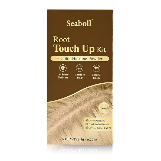 Root Touch Up Hair Powder, 3-Color Hairline Kit for Women & Men| Sweat Resistant & Nourishing, Instant Grey Coverage & Scalp Concealer, Natural Bald Spot Cover Up for Thinning Hair, B-Blonde