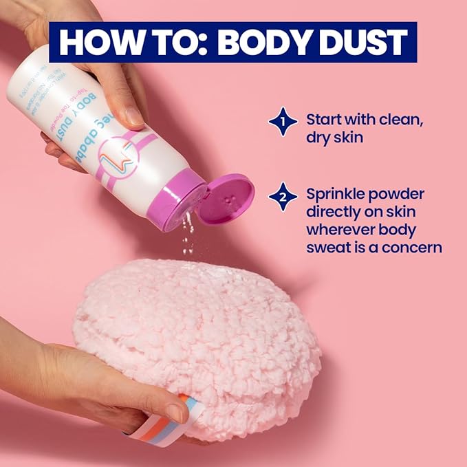 Megababe Sweat Absorbing Body Powder - Body Dust | with Lavender & Aloe | Talc-Free, All Natural | 6 oz