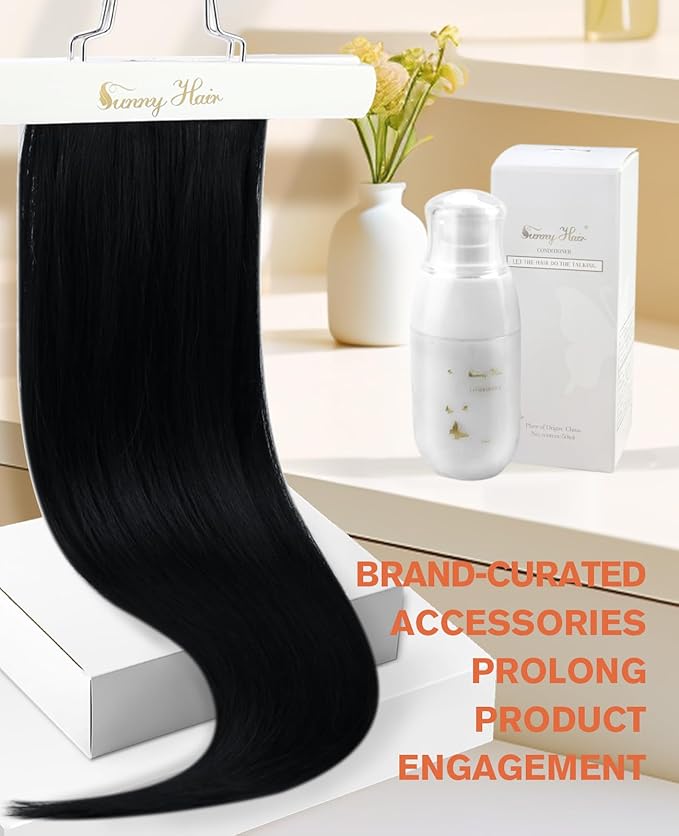 Sunny Hair Genius Weft Hair Extensions Human Hair Sew in Extensions Black Genius Human Hair Wefts Brazilian Hair For Women Invisible Sew in Hair Extensions Color 1 Jet Black 16inch